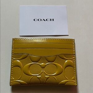 Coach Mustard Yellow id Card Holder